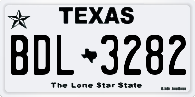 TX license plate BDL3282