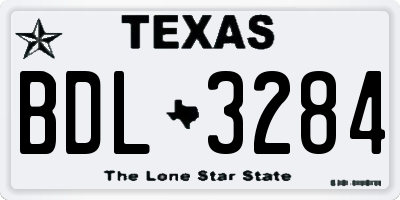 TX license plate BDL3284