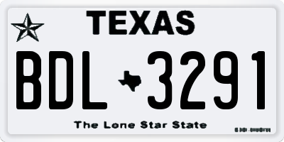 TX license plate BDL3291