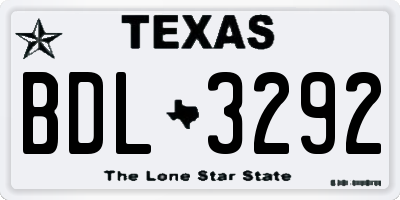 TX license plate BDL3292