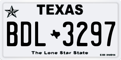 TX license plate BDL3297