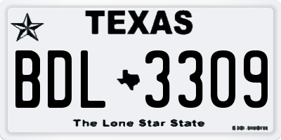 TX license plate BDL3309