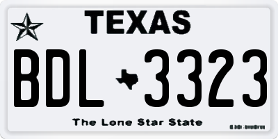 TX license plate BDL3323