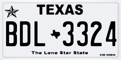 TX license plate BDL3324