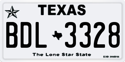 TX license plate BDL3328