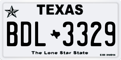 TX license plate BDL3329