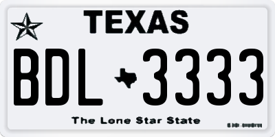 TX license plate BDL3333