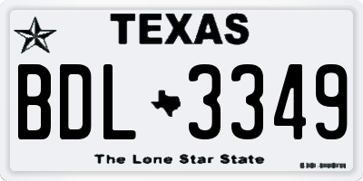 TX license plate BDL3349
