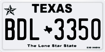 TX license plate BDL3350