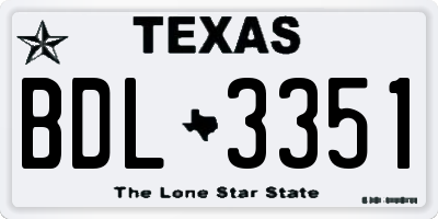 TX license plate BDL3351