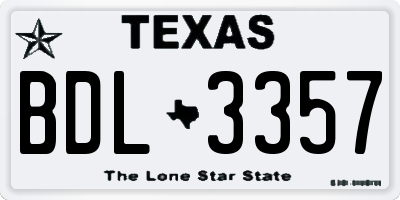 TX license plate BDL3357