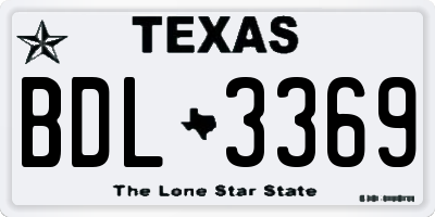 TX license plate BDL3369