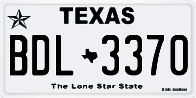 TX license plate BDL3370