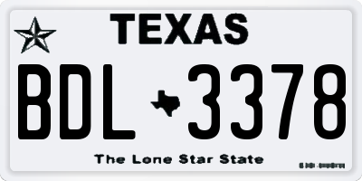 TX license plate BDL3378