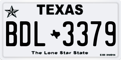 TX license plate BDL3379