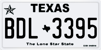 TX license plate BDL3395
