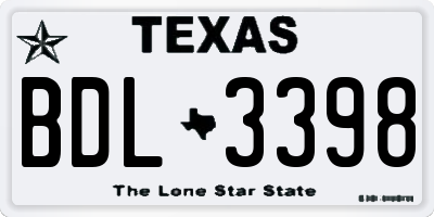 TX license plate BDL3398