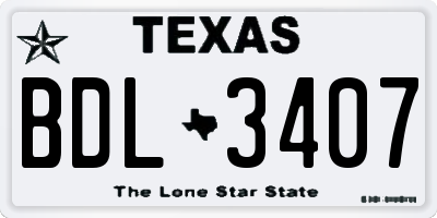 TX license plate BDL3407
