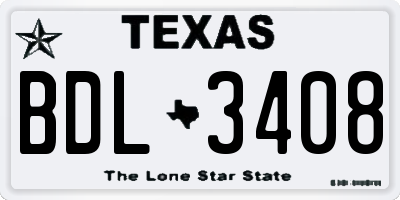 TX license plate BDL3408