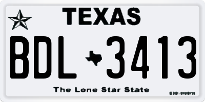TX license plate BDL3413