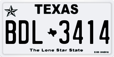 TX license plate BDL3414