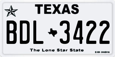 TX license plate BDL3422