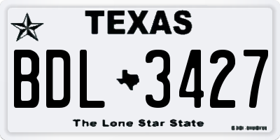 TX license plate BDL3427