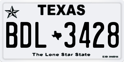 TX license plate BDL3428