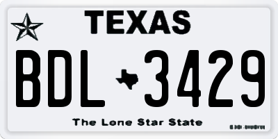 TX license plate BDL3429
