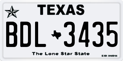 TX license plate BDL3435