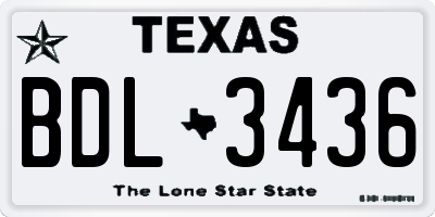 TX license plate BDL3436