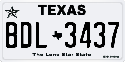 TX license plate BDL3437