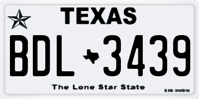 TX license plate BDL3439
