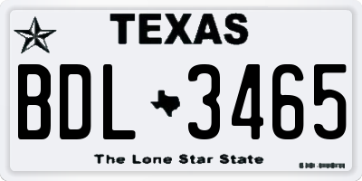 TX license plate BDL3465
