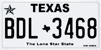 TX license plate BDL3468