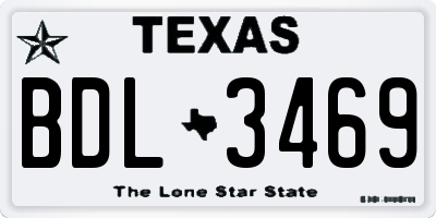 TX license plate BDL3469