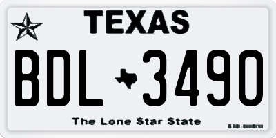 TX license plate BDL3490