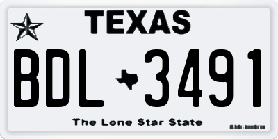 TX license plate BDL3491