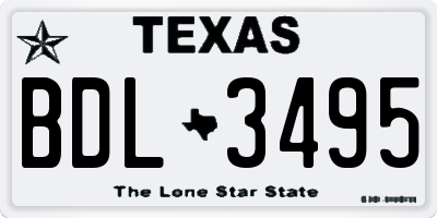 TX license plate BDL3495