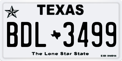TX license plate BDL3499