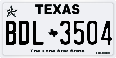 TX license plate BDL3504
