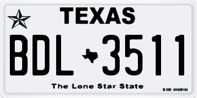 TX license plate BDL3511