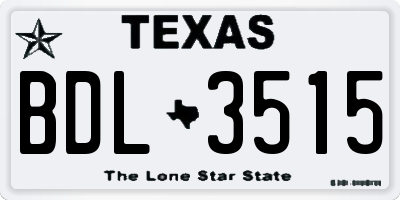 TX license plate BDL3515