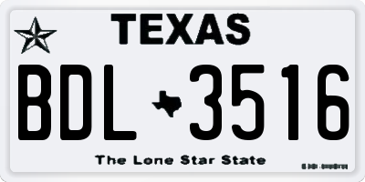 TX license plate BDL3516