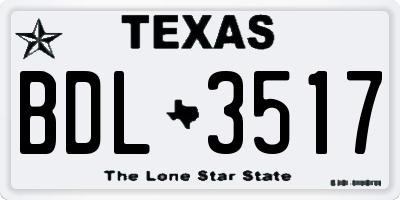 TX license plate BDL3517