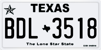 TX license plate BDL3518