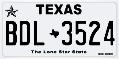 TX license plate BDL3524