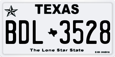 TX license plate BDL3528