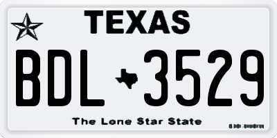 TX license plate BDL3529