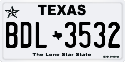 TX license plate BDL3532